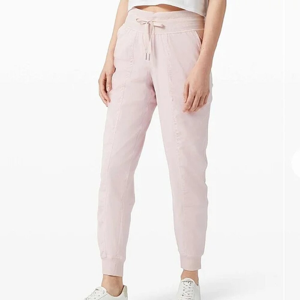 DYNAMITE Magnetic Hem Light Pink Jogger Pants Size Small Stretch Relaxed